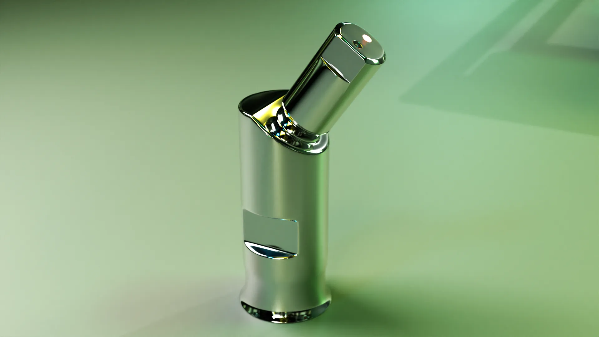 A polished infeed lock sensor on a soft green ground