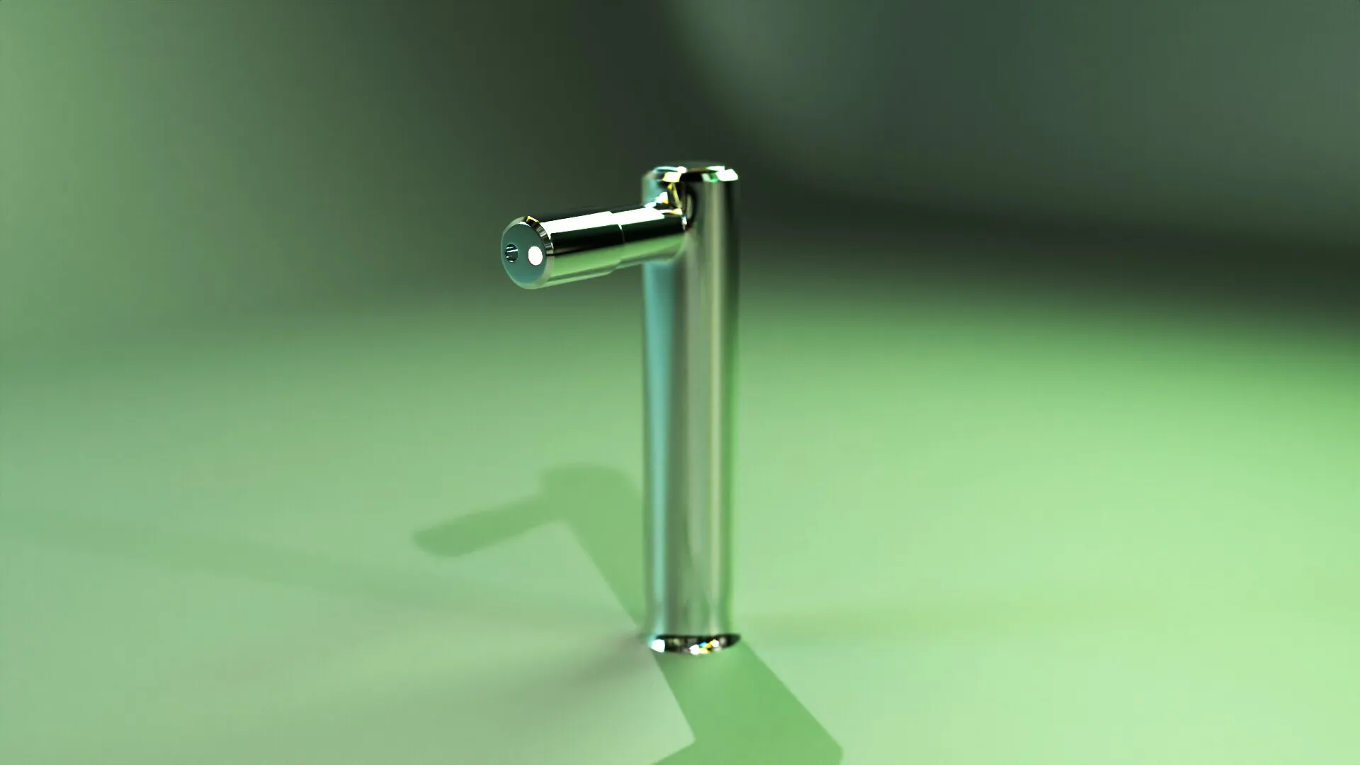 A slim stainless sensor on a soft green ground