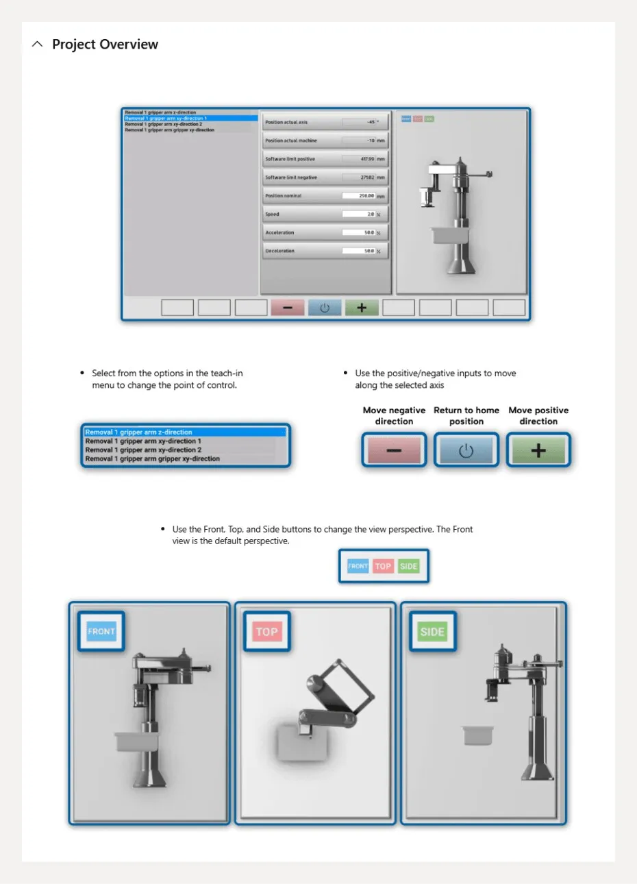 Project overview for the teach-in trainer